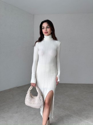 MAJELİKA Midi Elbise 1226 - Ekru - 1