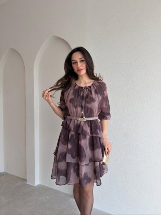 MAJORELLE Mini Elbise 9654 - Mürdüm 