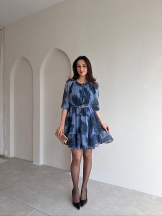 MAJORELLE Mini Elbise 9654 - Mavi - 2