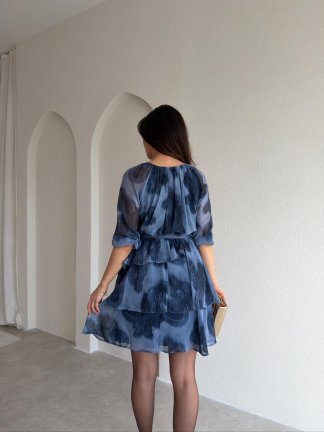 MAJORELLE Mini Elbise 9654 - Mavi - 3