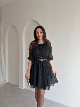 MAJORELLE Mini Elbise 9654 - Siyah - 1