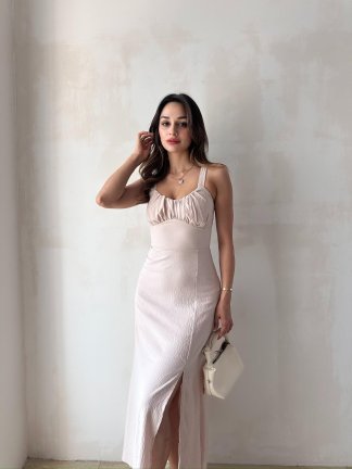 MAJORİ Midi Elbise 8871 - Vizon 