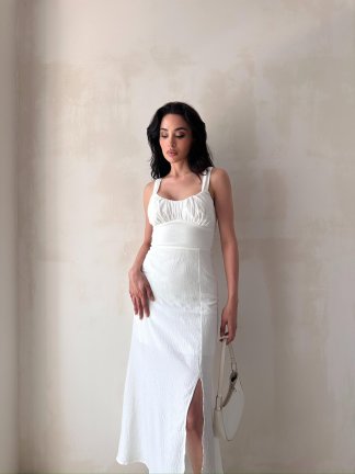 MAJORİ Midi Elbise 8871 - Beyaz 