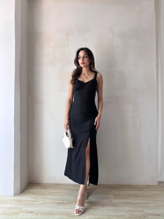 MAJORİ Midi Elbise 8871 - Siyah - 2