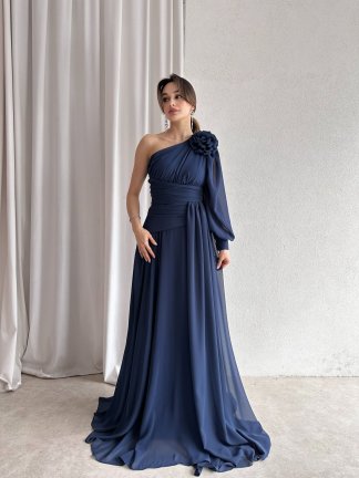 MALTHA Maxi Elbise 8967 - Lacivert - 2