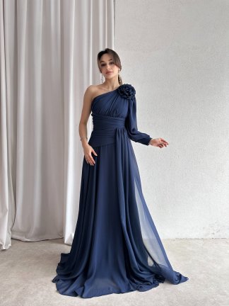 MALTHA Maxi Elbise 8967 - Lacivert - 3