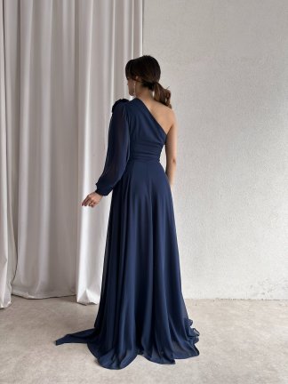 MALTHA Maxi Elbise 8967 - Lacivert - 4