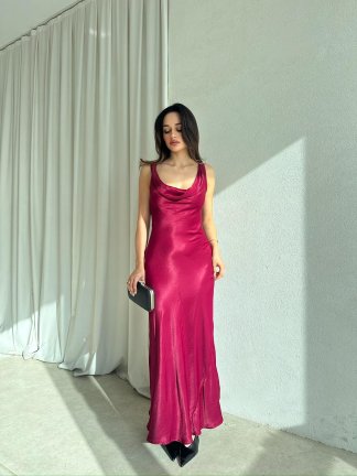 MANGA Elbise 8535 - Bordo - 3