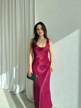 MANGA Elbise 8535 - Bordo 