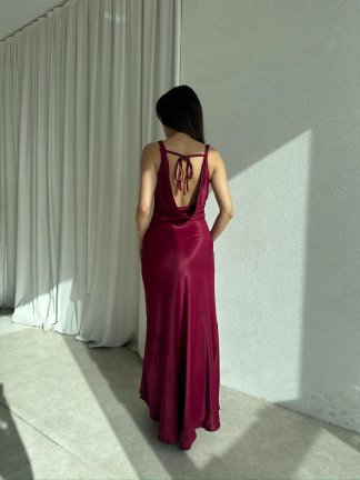 MANGA Elbise 8535 - Bordo - 4