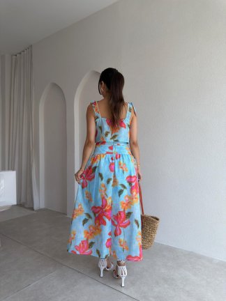 MARA Çiçek Detaylı Takım 3269 - Mavi - 3