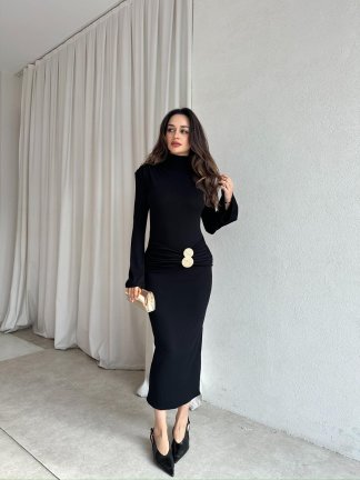 MARCUS Midi Elbise 8720 - Siyah - 3