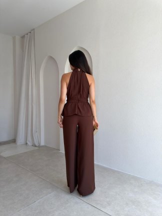 MARFA Broşlu Tulum 3767 - Acı Kahve - 3