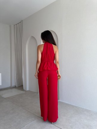 MARFA Broşlu Tulum 3767 - Kırmızı - 3