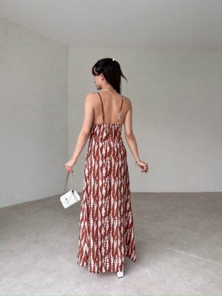 MARGO Maxi Elbise 1445 - Kiremit - 3