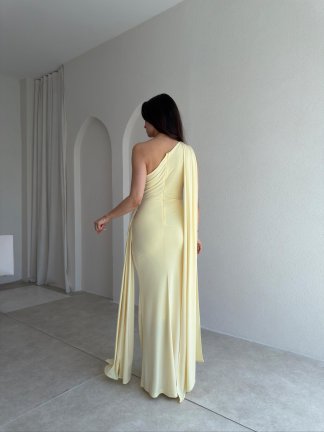 MARİNEL Maxi Elbise 8936 - Sarı - 3