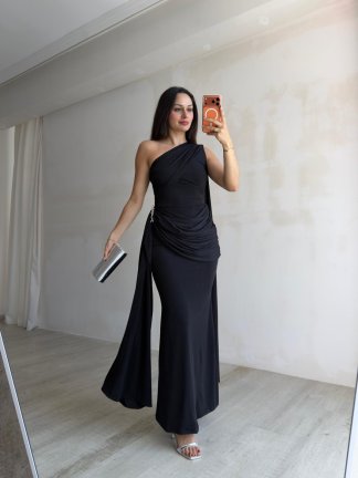 MARİNEL Maxi Elbise 8936 - Siyah - 4