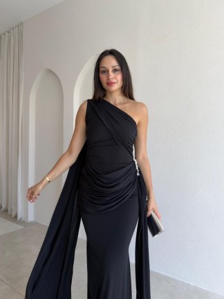 MARİNEL Maxi Elbise 8936 - Siyah - 2