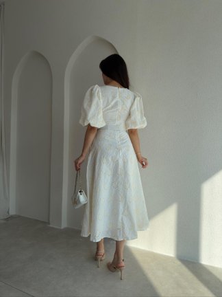 MARK Midi Elbise 9024 - Beyaz - 2