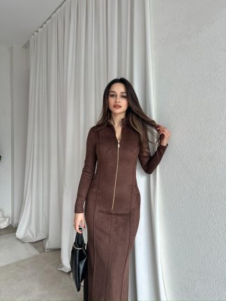 MARLY Elbise 8743 - Kahverengi - 2