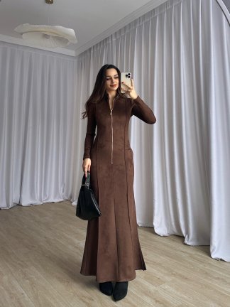 MARLY Elbise 8743 - Kahverengi - 3