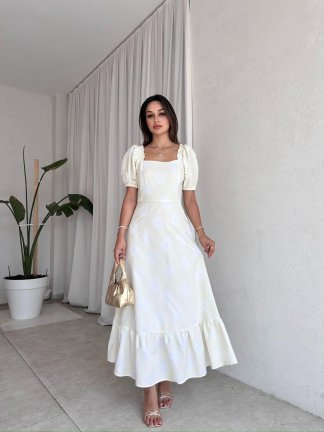 MARSEL Maxi Elbise 7124 - Krem - 2