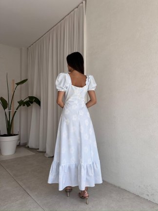 MARSEL Maxi Elbise 7124 - Beyaz - 3