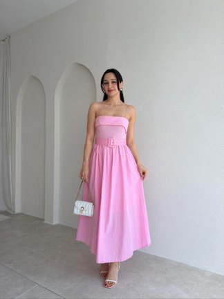 MARUN Maxi Elbise 2100 - Pembe - 1