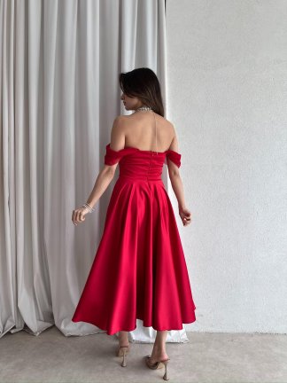 MARX Midi Elbise 3572 - Kırmızı - 3