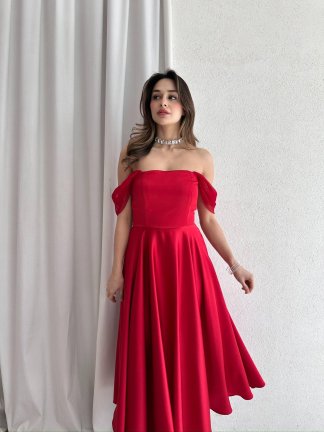 MARX Midi Elbise 3572 - Kırmızı - 2