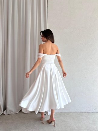 MARX Midi Elbise 3572 - Beyaz - 3