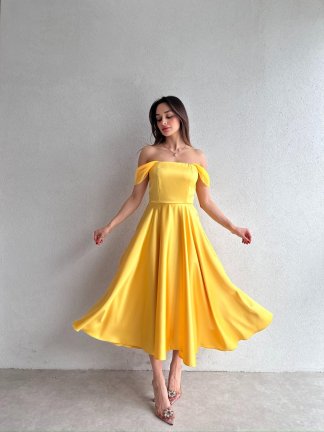 MARX Midi Elbise 3572 - Sarı - 1
