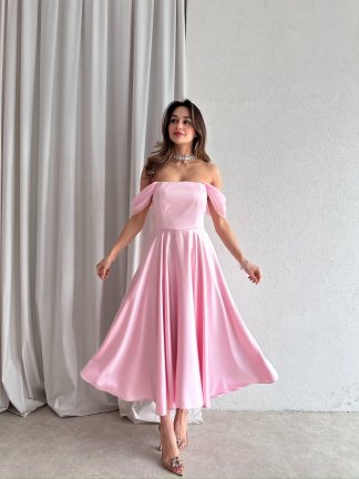 MARX Midi Elbise 3572 - Pembe - 2