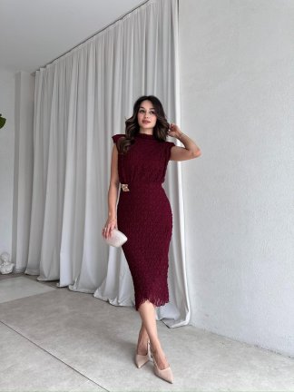 MASTER Elbise 8369 - Bordo - 1