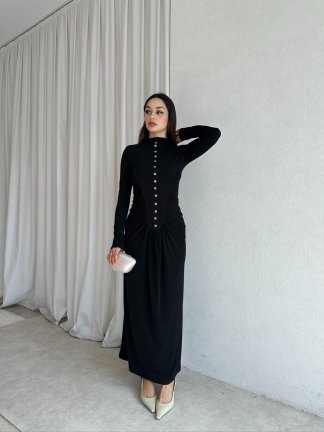 MATİLDA Maxi Elbise 8701 - Siyah - 2