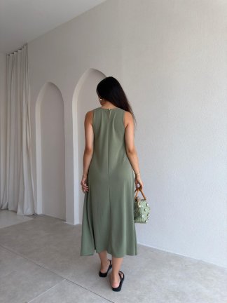 MAUREN Midi Elbise 3727 - Haki - 3
