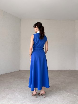 MAXWELL Midi Elbise 8083 - Saks Mavi - 3