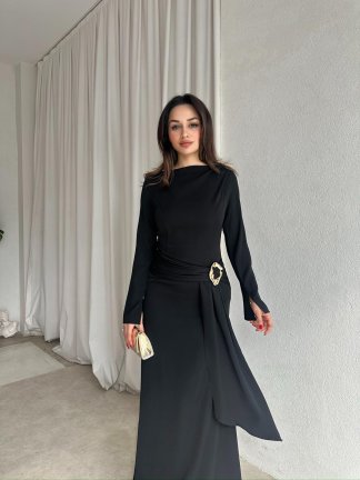 MAYBE Maxi Elbise 8654 - Siyah - 2