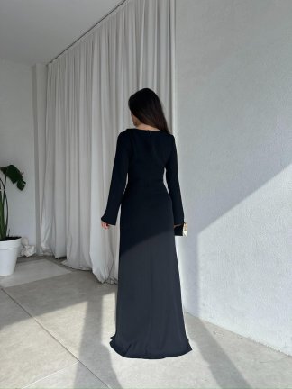 MAYBE Maxi Elbise 8654 - Siyah - 3
