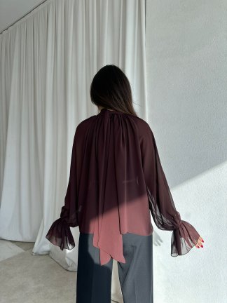MAYER Şifon Bluz 8994 - Acı Kahve - 3