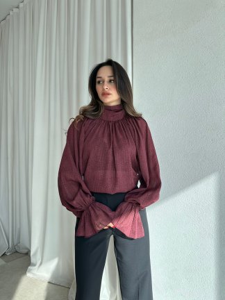MAYER Şifon Bluz 8994 - Bordo - 1