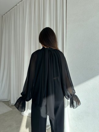  MAYER Şifon Bluz 8994 - Siyah - 2