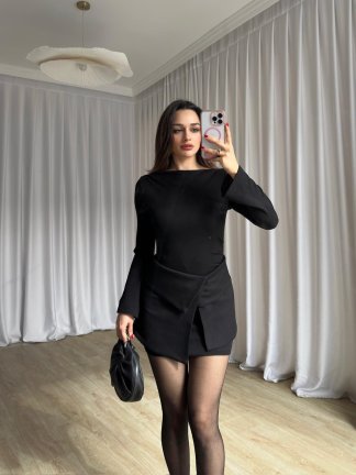 MEDUSA Parçalı Mini Elbise 8516 - Siyah - 2