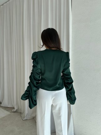 MEGHAN Bluz 8607 - Zümrüt Yeşil - 3