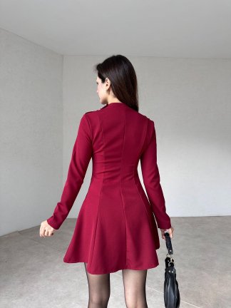 MELLOW Mini Elbise 8849 - Bordo - 4