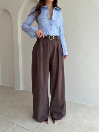 MELT Keten Pantolon 5454 - Acı Kahve - 2