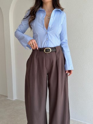 MELT Keten Pantolon 5454 - Acı Kahve - 3