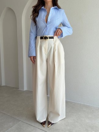 MELT Keten Pantolon 5454 - Krem - 2