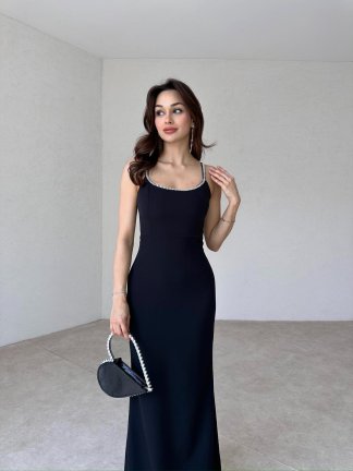 MENANDER Maxi Elbise 5873 - Siyah 
