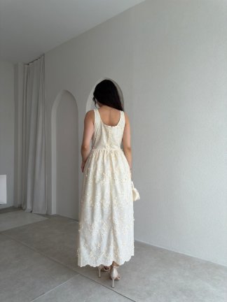 MERCİ Maxi Elbise 2010 - Krem Rengi - 3